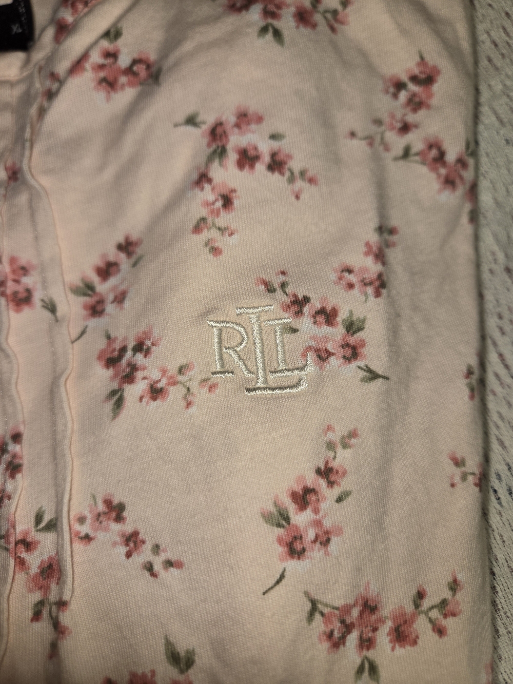 Ralph Lauren Pink Floral Cotton Shorts with RL Monogram